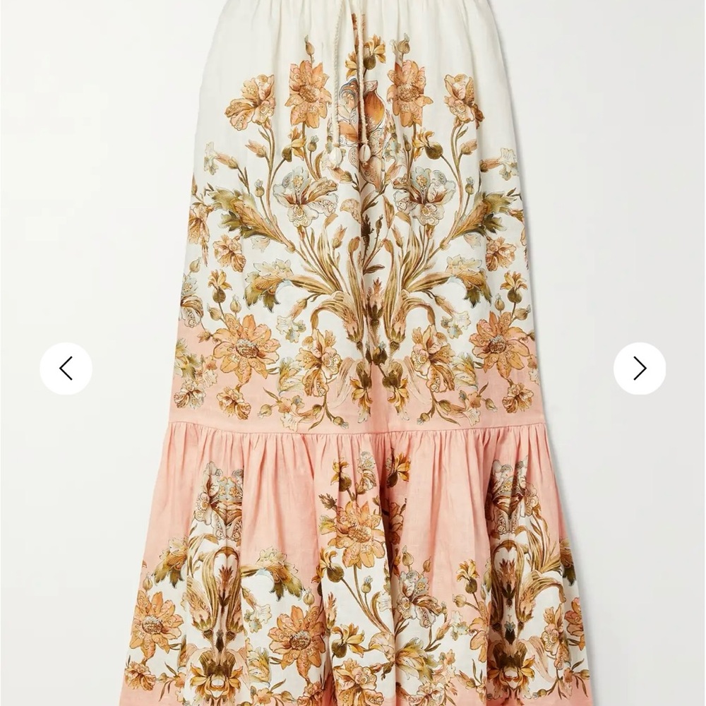 Zimmermann floral chintz tiered skirt - Pink and Cream-Sz 0P (size 2p) NWT